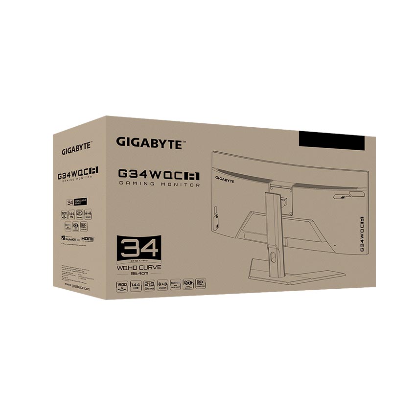 Màn hình Gaming Gigabyte G34WQCA-EK (34 inch/WQHD/VA/144Hz/1ms/Loa/Cong)