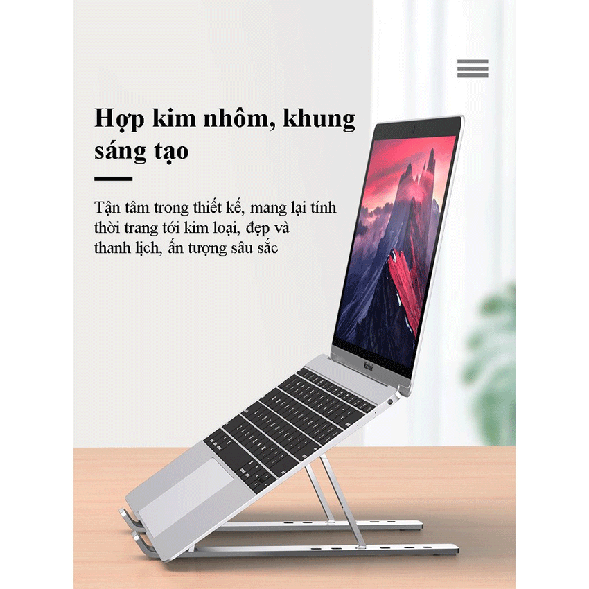 Giá đỡ laptop, Macbook Pisen V1 Alloy - LS-ZJ14 Màu bạc