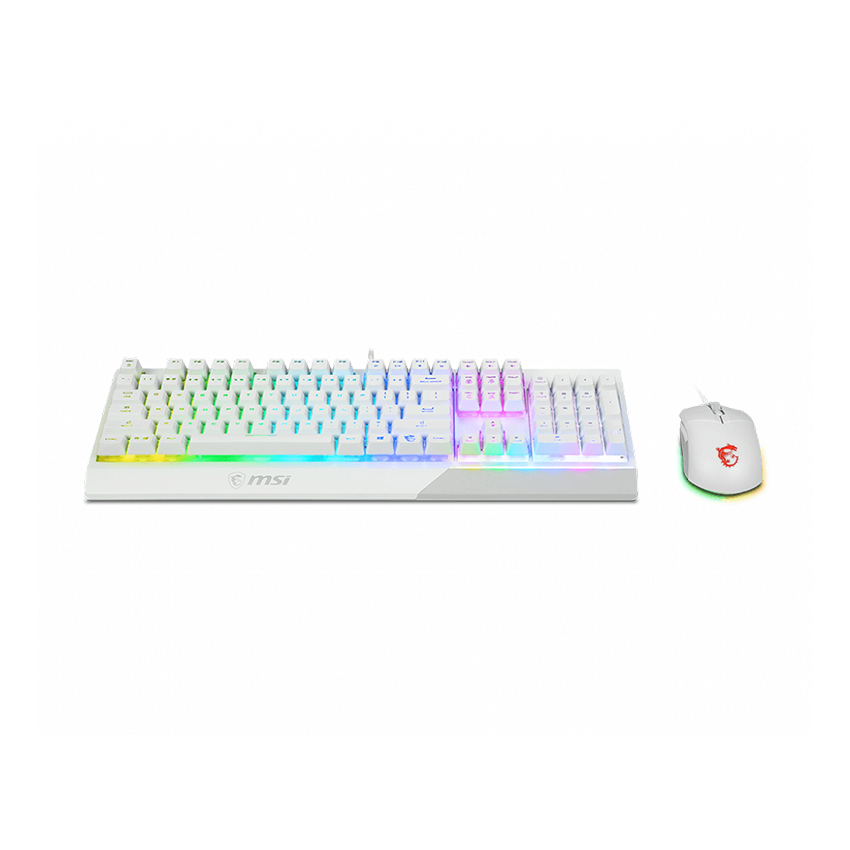 Bộ Bàn phím chuột game MSI Vigor GK30 trắng (USB/RGB/Giả cơ)