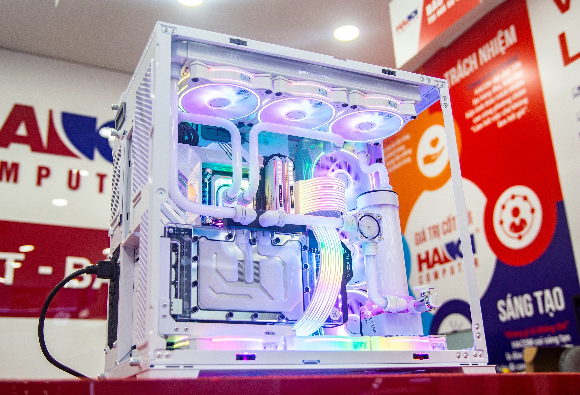 Tản nhiệt nước Custom Freezemod Rainbow RGB P3 V3 Kit White ( AMD AM4 - Intel LGA 115X / 1200 / 1700 / 20XX - không kèm quạt)