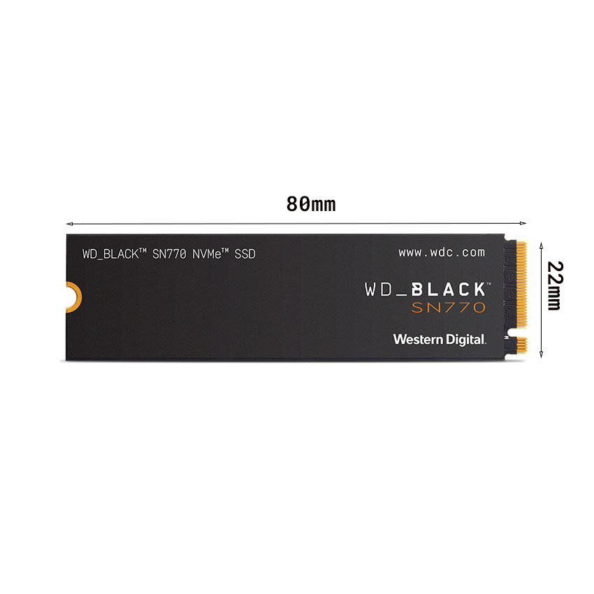 Ổ cứng SSD WD SN770 Black 500GB M.2 2280 PCIe NVMe 3x4 (Đọc 5000MB/s - Ghi 4000MB/s) - (WDS500G3X0E)