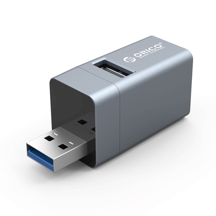 Bộ chia USB từ 1 ra 3 cổng USB ORICO MINI-U32L Đen/Xám (1 USB 3.0 và 2 USB 2.0)