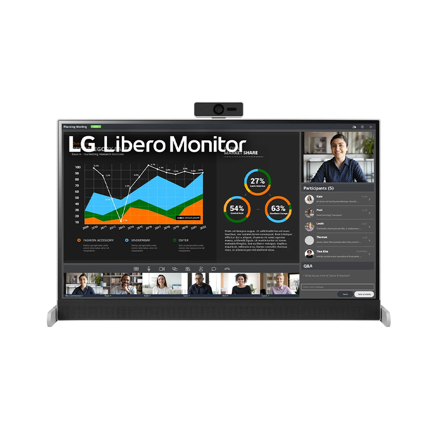 Màn hình LG 27BQ70QC-S (27 inch/QHD/IPS/60Hz/5ms/350 nits/HDMI+USBC+Audio/Loa/Camera)