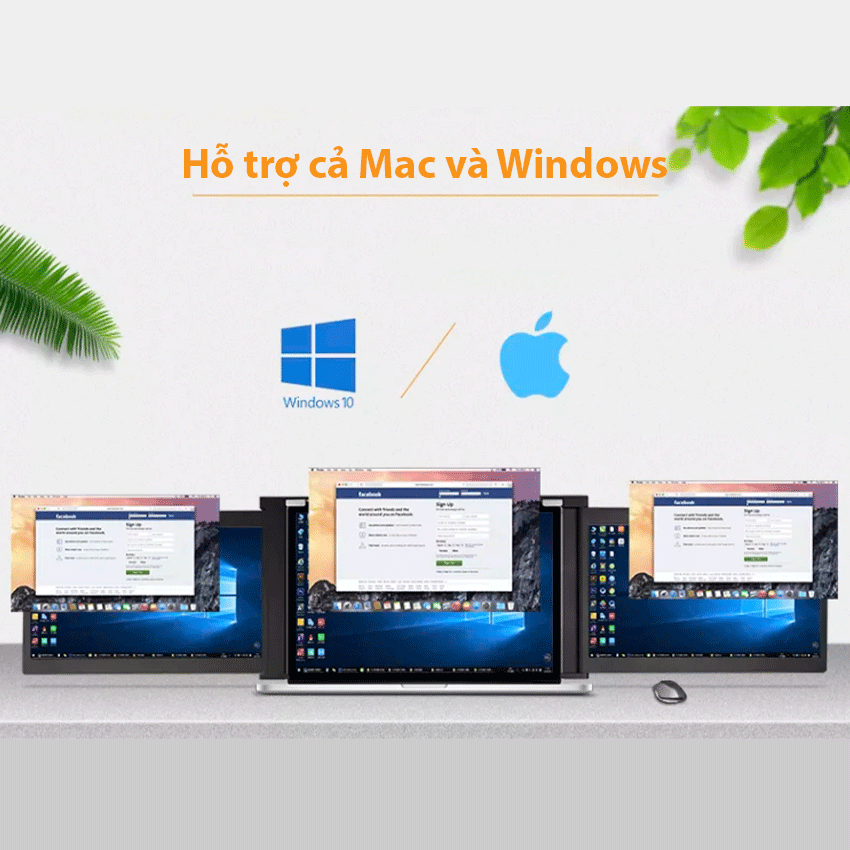 Bộ 02 màn hình mở rộng cho laptop 13 inch E-Tech S13 - Full HD - Màu đen