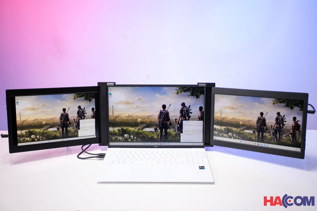 Bộ 02 màn hình mở rộng cho laptop 13 inch E-Tech S13 - Full HD - Màu đen