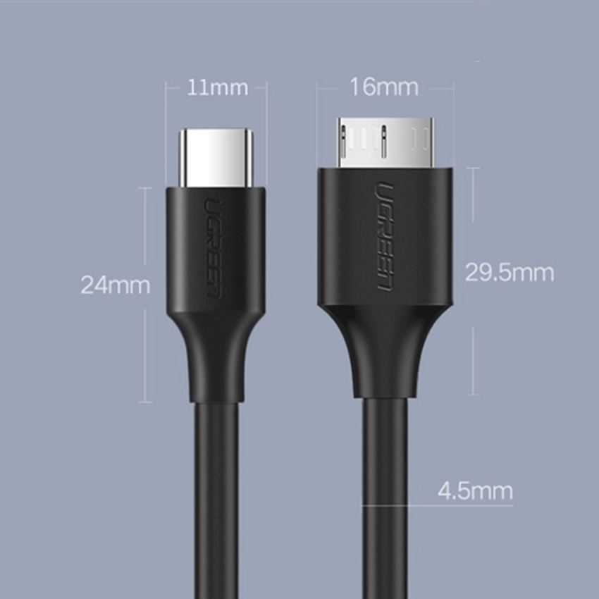 Cáp chuyển đổi USB Type-C to Micro USB 3.0 dài 1m chính hãng Ugreen 20103