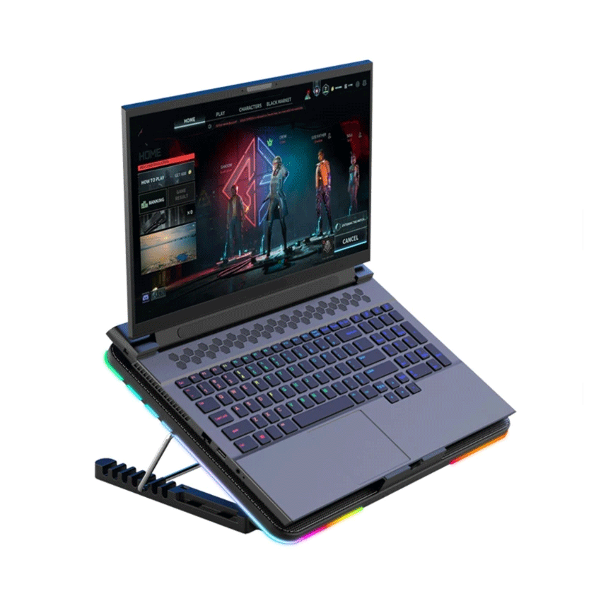 Đế tản nhiệt Laptop Coolcold F5 6 quạt LED RGB