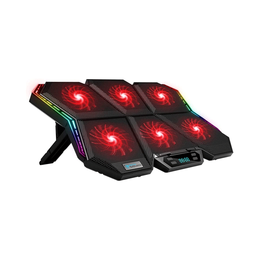 Đế tản nhiệt Laptop Coolcold K40 6 quạt màu đỏ LED RGB - Hình 1