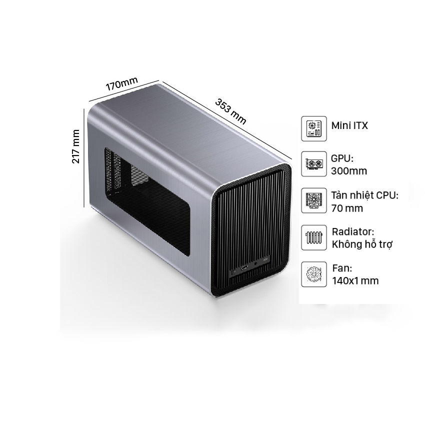 Vỏ case Jonsbo V11 Silver ( Mini Tower/Màu Bạc) - Hình 2