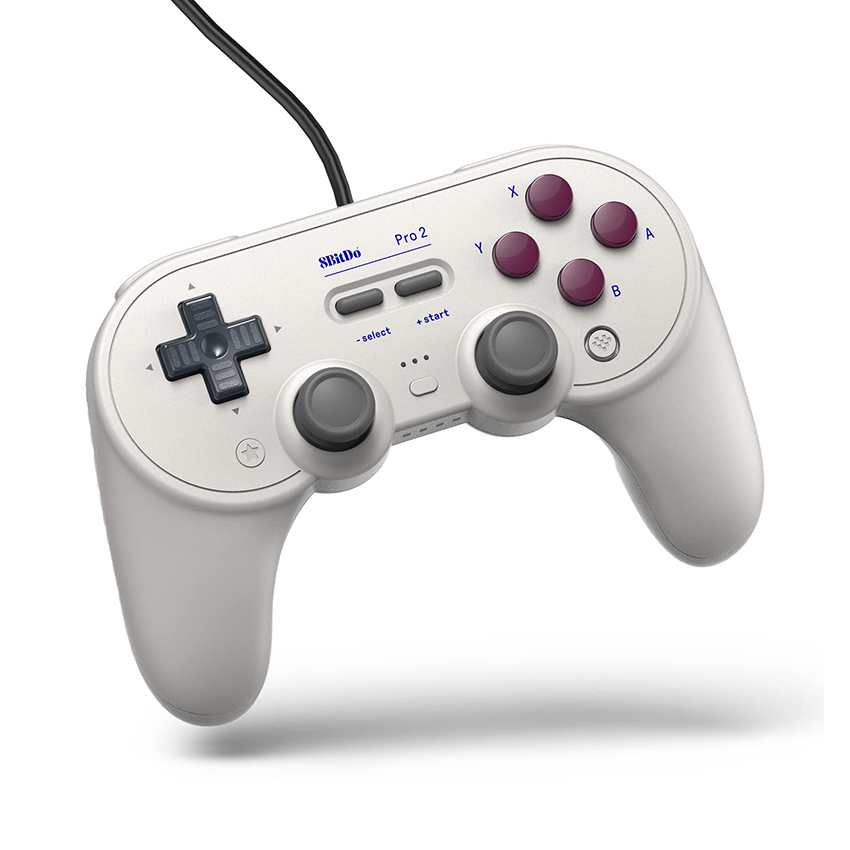 Tay cầm chơi game 8BitDo Pro 2 Wired Controller cho Nintendo Switch/Windows/Stem Deck, Màu Classic