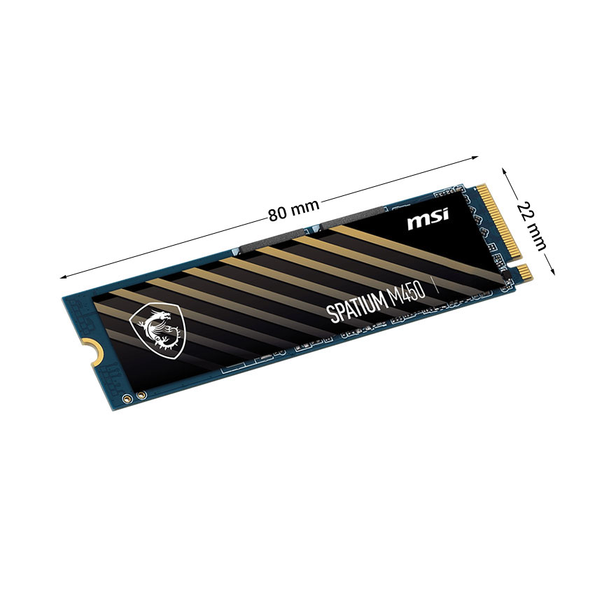 Ổ cứng SSD MSI SPATIUM M450 500GB NVMe M.2 2280 PCIe Gen 4 x 4 (Đọc 3600MB/s, Ghi 2300MB/s)