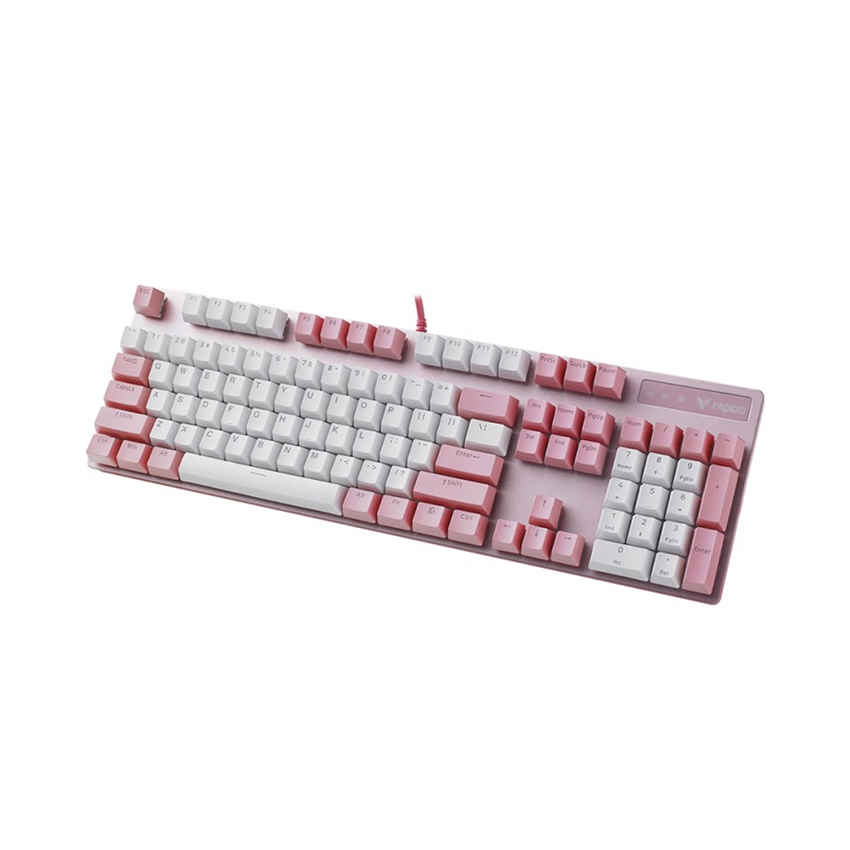 Bàn phím cơ gaming có dây Rapoo V500 Pro Pink White (Red switch)