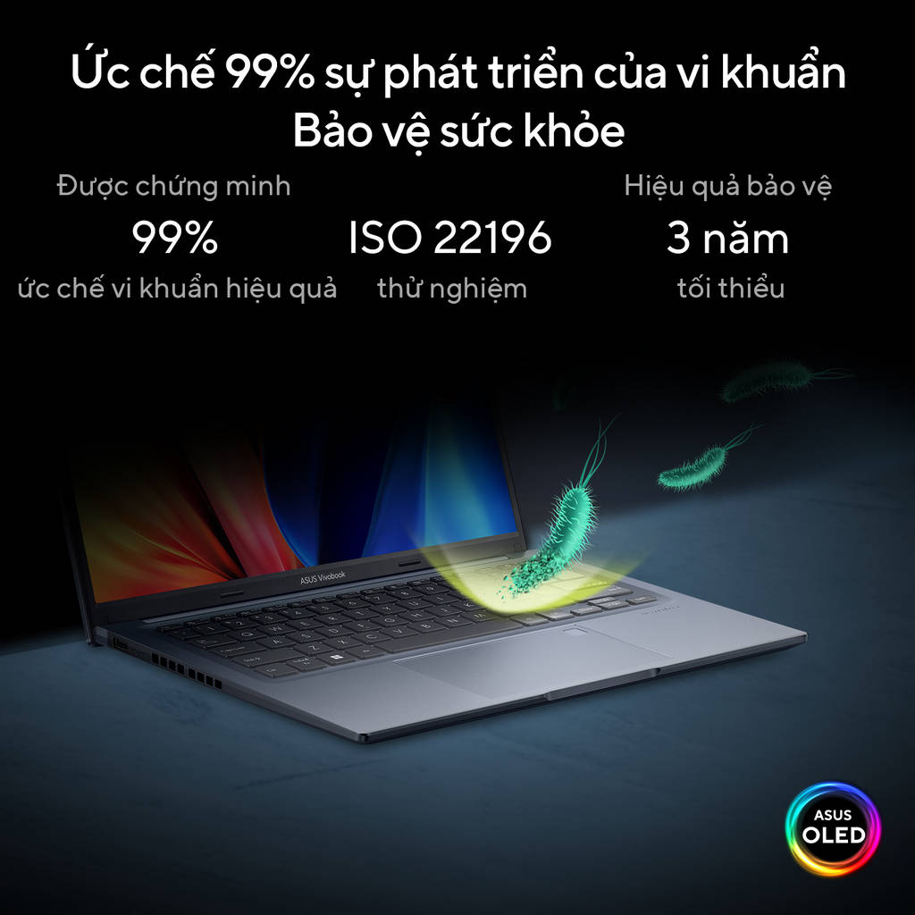 Laptop Asus VivoBook A1403ZA-LY153W (i3 1220P/8GB RAM/512GB SSD/14 UWXGA/Win11/Xanh)
