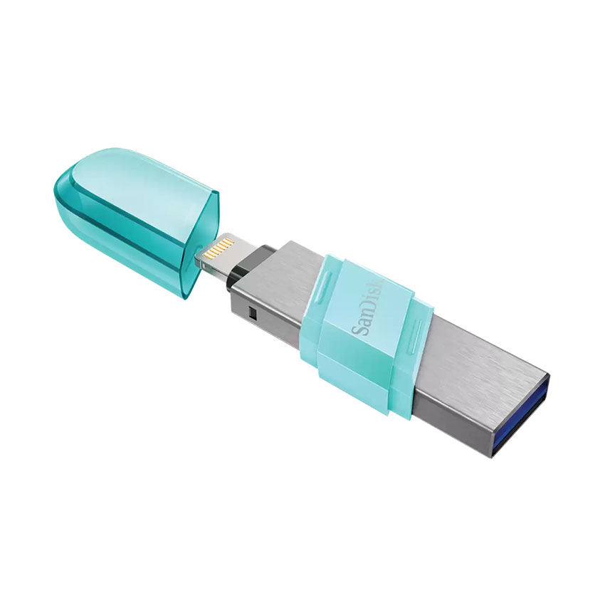 USB SanDisk 64GB iXpand Flash Drive Flip SDIX90N-064G-GN6NK Màu Xanh Mint