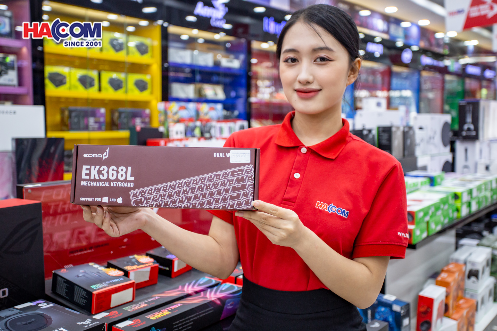 Bàn phím cơ gaming không dây Edra EK368L Beta Brown switch (Bluetooth/2.4G) - Hình 3
