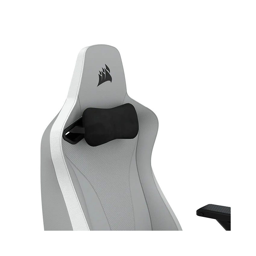 Ghế game Corsair TC200 Plush Leatherette Light Grey White - Hình 3