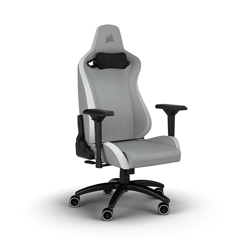 Ghế game Corsair TC200 Plush Leatherette Light Grey White - Hình 2