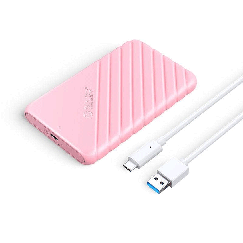 Hộp box đựng ổ cứng 2,5 inch USB-C ORICO 25PW1-C3-PK-EP màu hồng