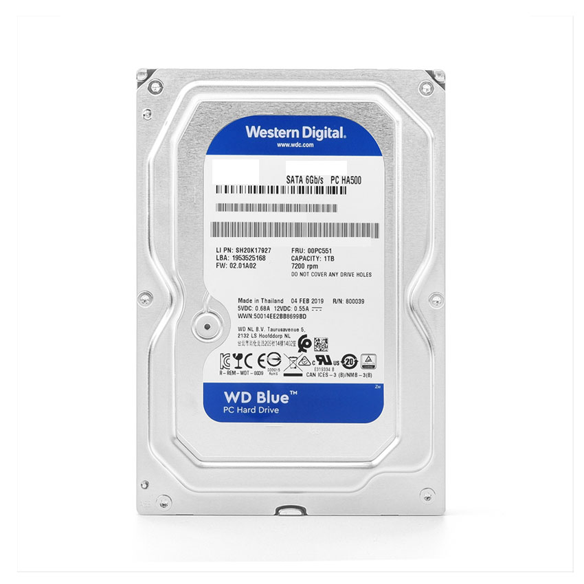 Ổ cứng HDD Western Digital 4TB Blue (WD40EZAX) (5400RPM/256MB Cache/3.5 inch/SATA3)