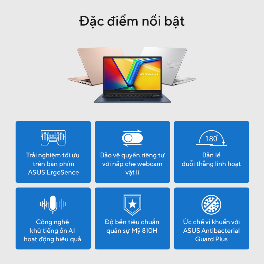 Laptop Asus X1404VA-NK125W (i5 1335U/8GB RAM/256GB SSD/14 FHD/Win11/Bạc)