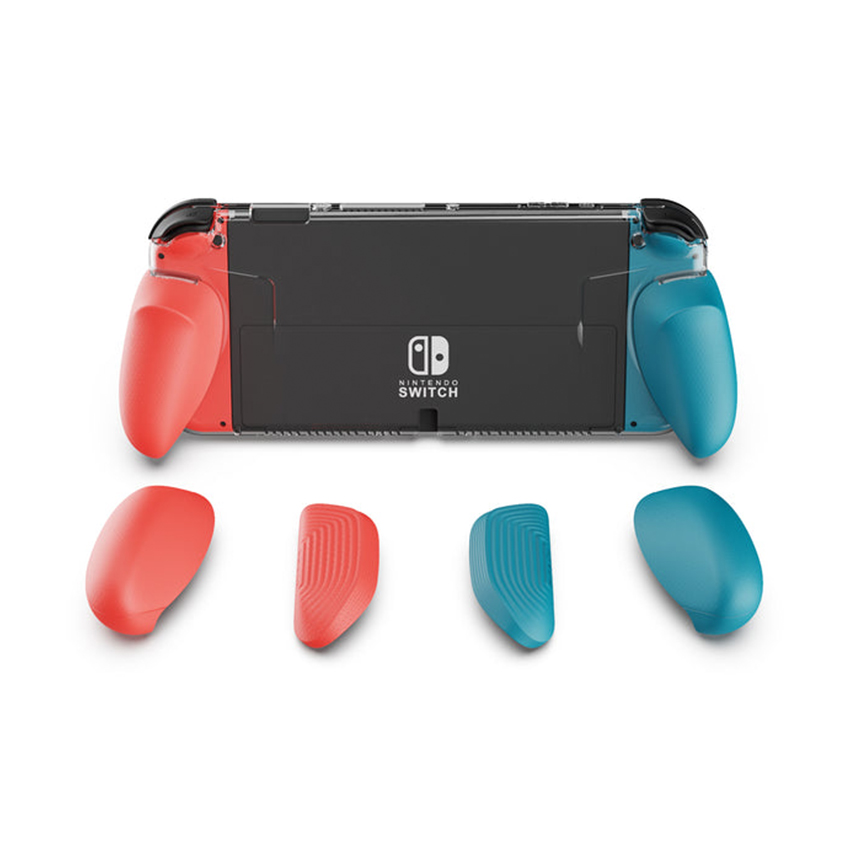 GripCase Skull & Co for Nintendo Switch Oled - Neon Red Blue