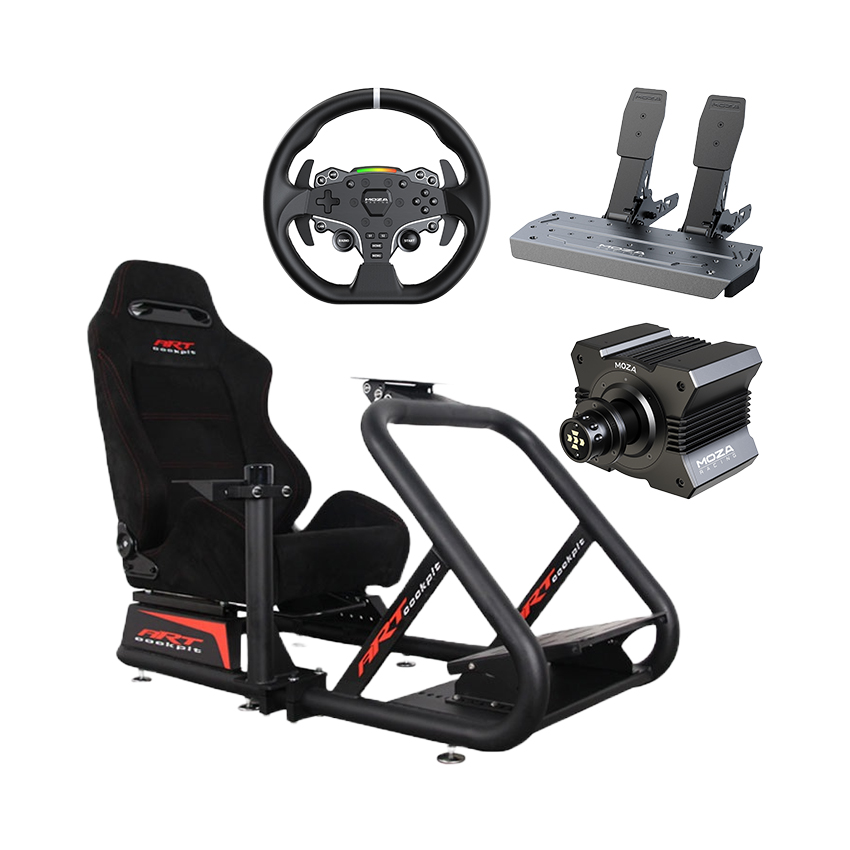 Hệ thống mô phỏng lái xe HACOM Racing Silver 2 (GT/F1/Rally ) (Moza R5 Bundle/Art Cockpit AD01)