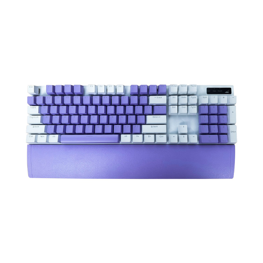 Bàn phím cơ gaming SPARTAN TC3218 Purple White (Blue Switch LED Rainbow)