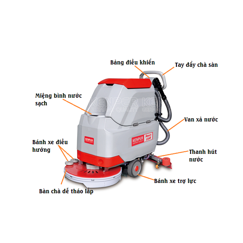 Máy chà sàn liên hợp KENPER Smart 520B (dùng ắc quy) - Hình 3