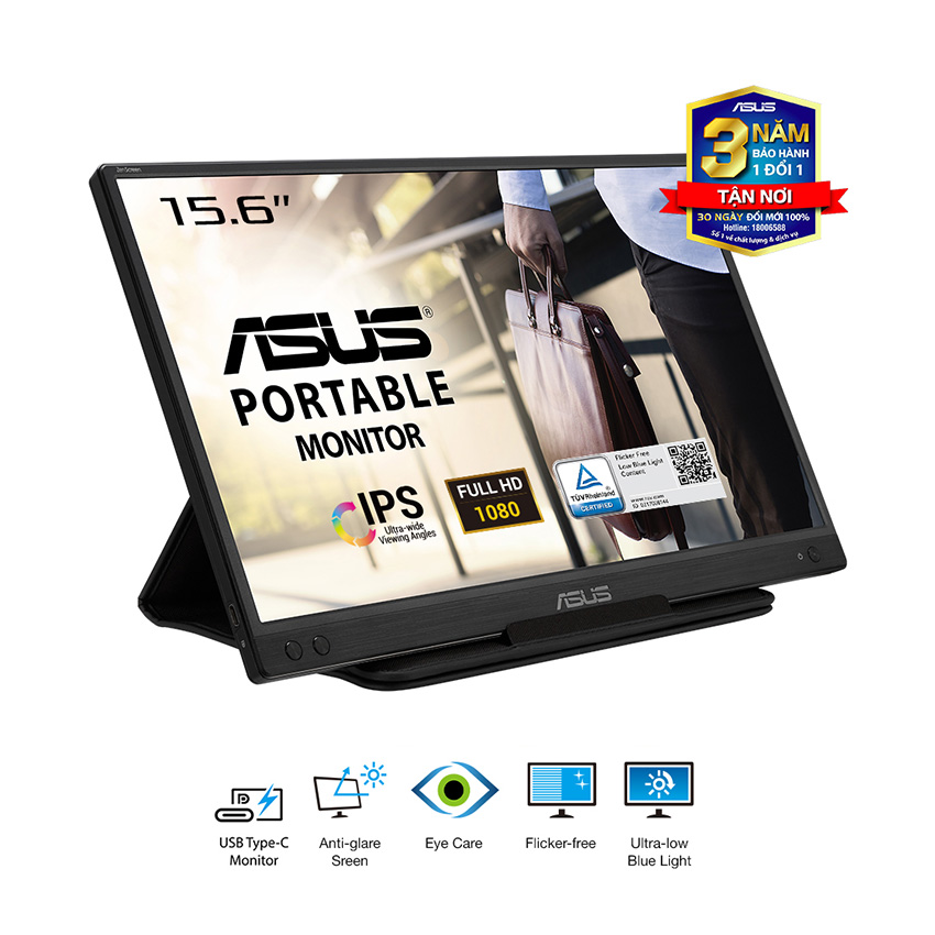 Màn hình di động Asus ZenScreen MB166C (15.6 inch/FHD/IPS/60Hz/5ms/USB-C)