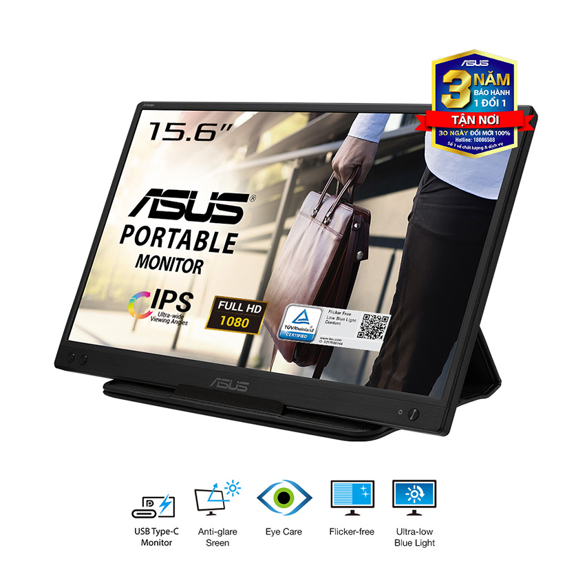 Màn hình di động Asus ZenScreen MB166C (15.6 inch/FHD/IPS/60Hz/5ms/USB-C)