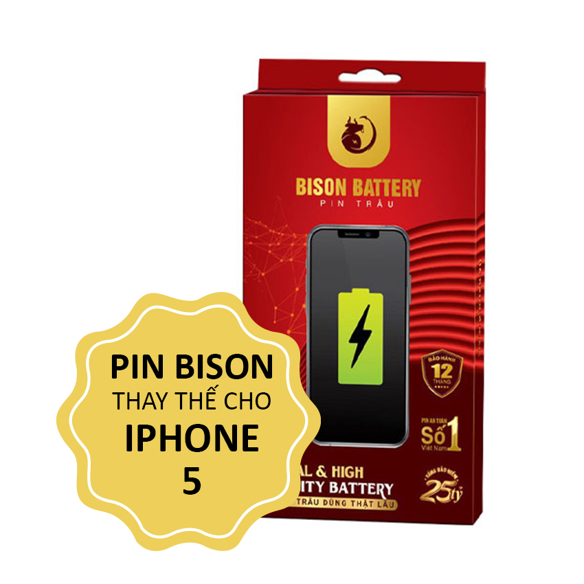 Pin BISON thay thế cho iPhone 5 - Dung lượng tiêu chuẩn (Chưa gồm công thay)