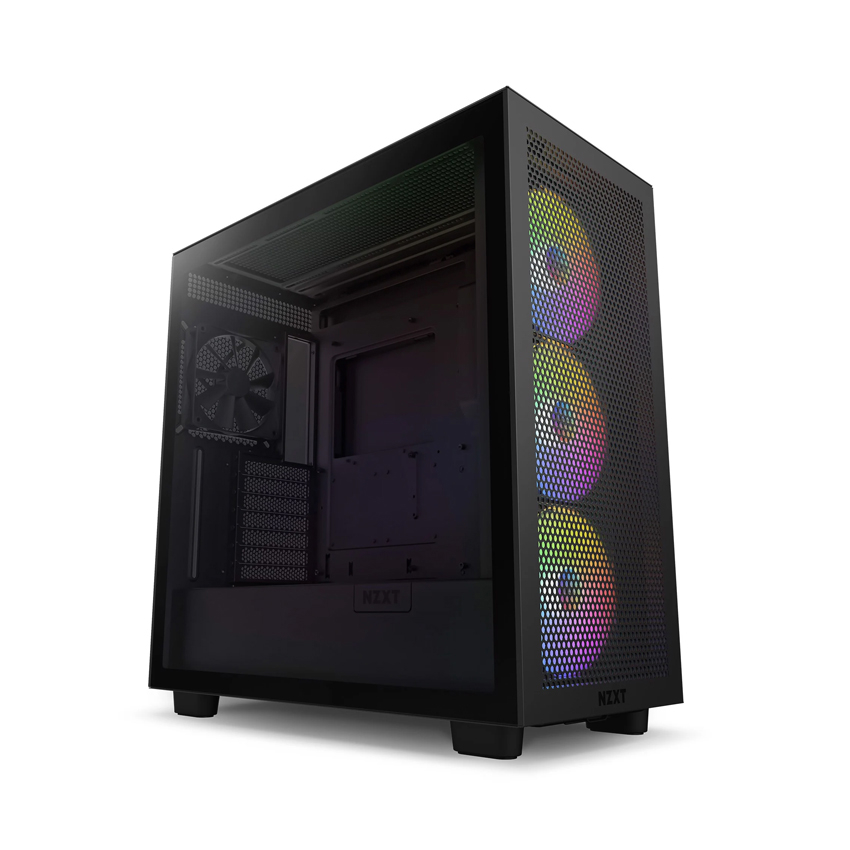 Vỏ máy tính NZXT H7 Flow RGB all black (Mid Tower/Màu Đen)