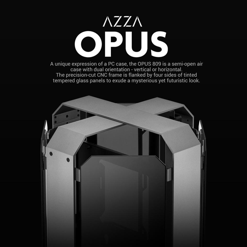 Vỏ máy tính AZZA OPUS 809 (PCI-e 4.0/Mid Tower/Màu Đen)