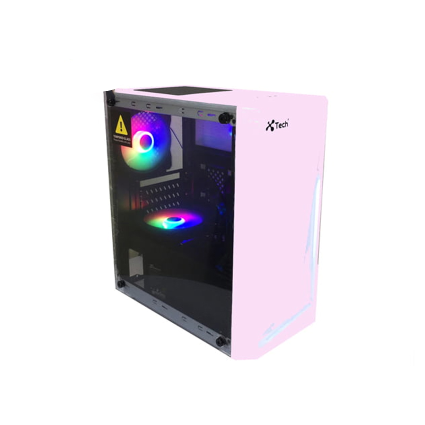 Vỏ Case Xtech Gaming G350 Pink (MATX/Mid Tower/Màu Hồng/2Fan RGB)