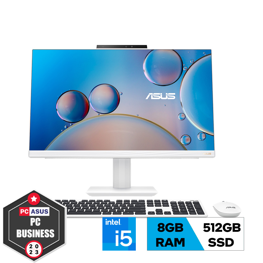 PC Asus All in One A5402WVAK-WA014W (i5-1340P/8GB RAM/512GB SSD/23.8 FHD/WL+BT/K+M/Win 11/Trắng)