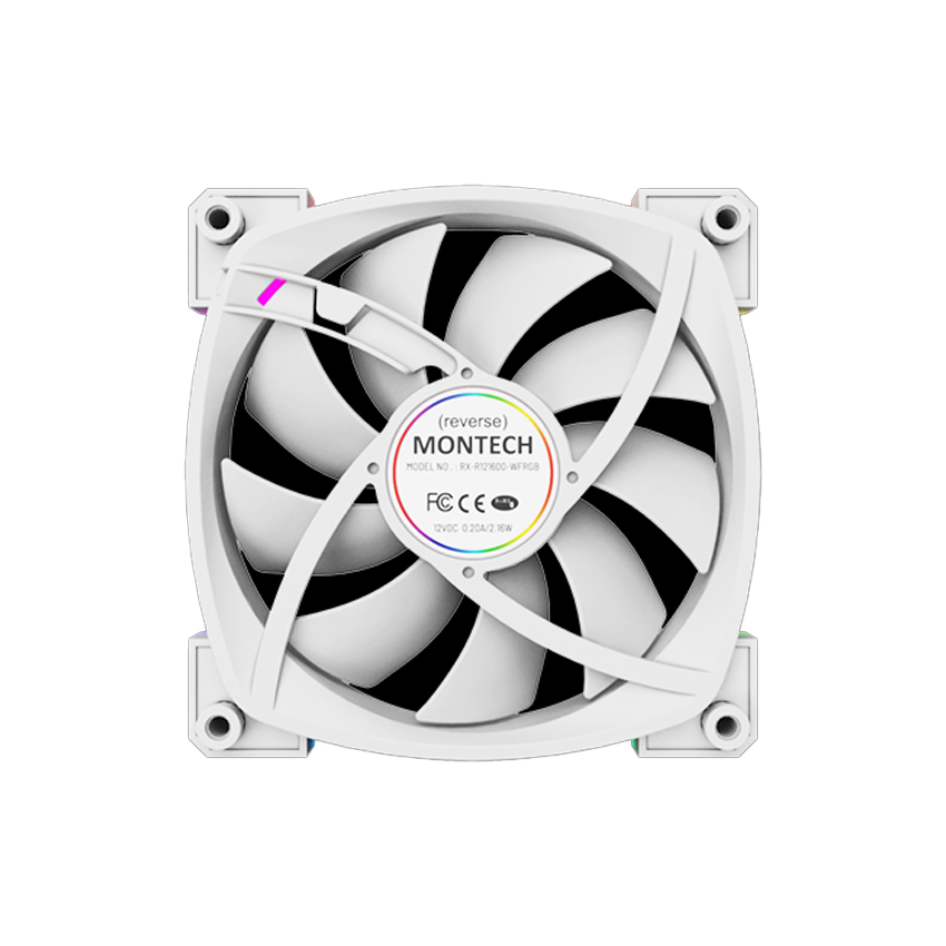 Fan Case Tản Nhiệt MONTECH RX 120 PWM WHITE (Màu Trắng/Quạt Hút)