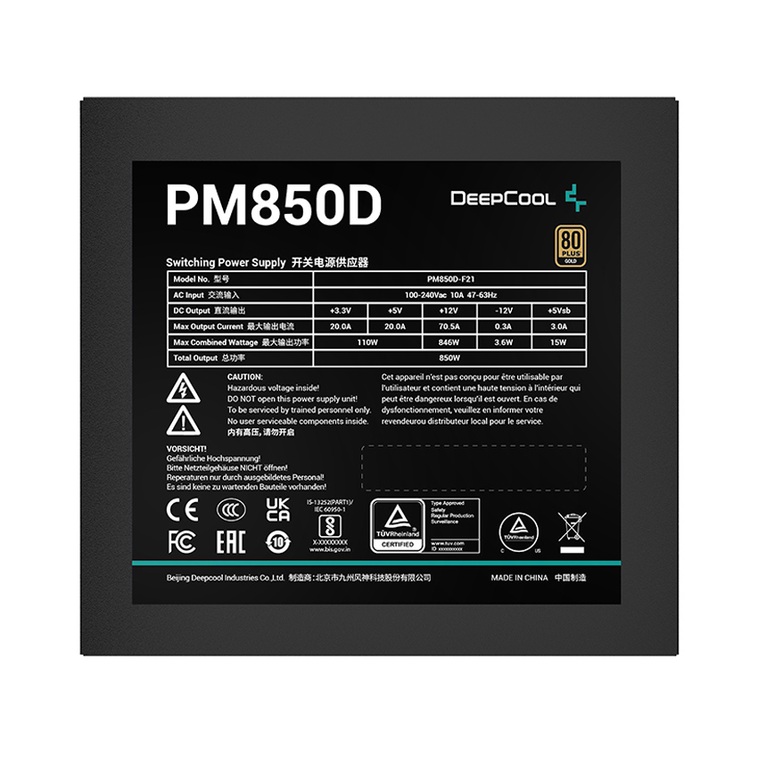 Nguồn DeepCool PM850D 850W 80PLUS GOLD