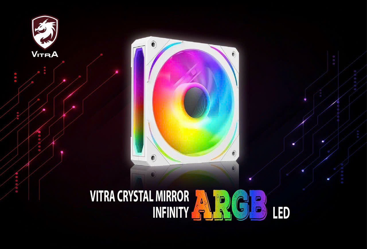Fan Vitra Crystal Mirror Infinity ARGB White (Màu Trắng/Led vô cực)