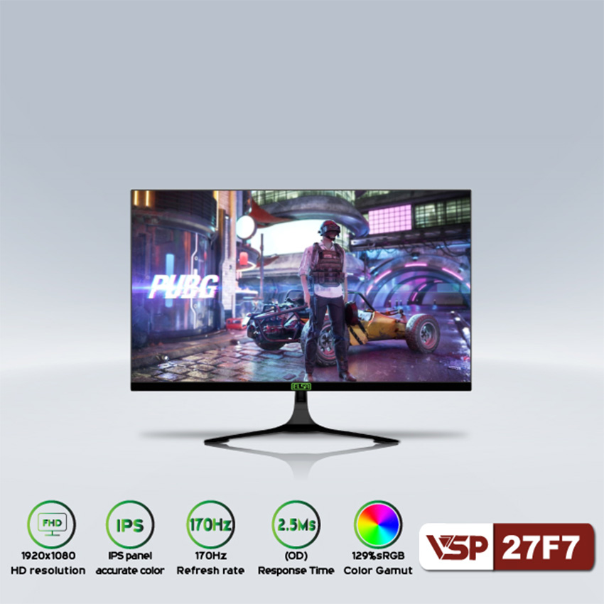 Màn hình Gaming VSP ELSA 27F7 (27 inch/FHD/IPS/170Hz/2.5ms)