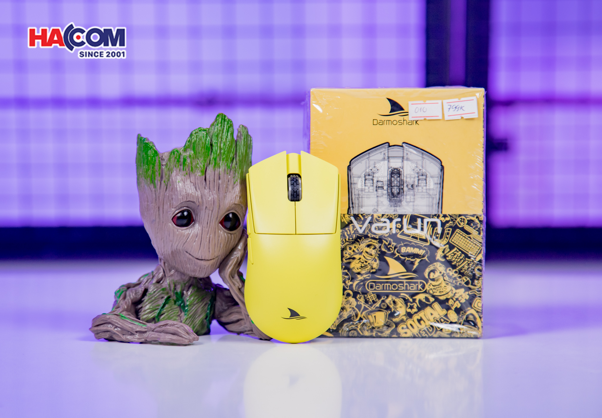 Chuột không dây Darmoshark M3S Yellow (3 chế độ kết nối Dây / Wireless 2.4GHz / Bluetooth 5.0) - Hình 4