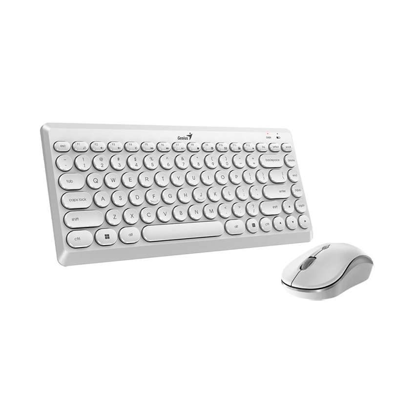 Bộ bàn phím chuột không dây Genius LuxeMate Q8000 Trắng (Wireless 2.4GHz/Compact size)