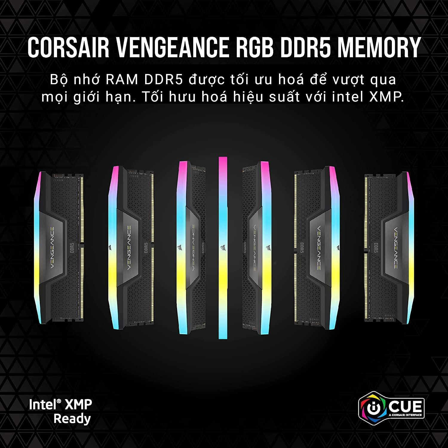 Ram Desktop Corsair Vengeance RGB WHITE Heatspreader (CMH32GX5M2B5200C40W) 32GB (2x16GB) DDR5 5200MHz