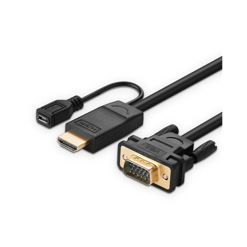 Cáp chuyển đổi HDMI to VGA 1,5m hỗ trợ nguồn Ugreen 30449