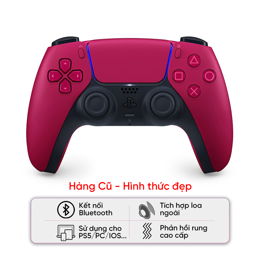 Tay cầm chơi Game Sony PS5 DualSense Cosmic Red - Cũ Đẹp - Hình 1