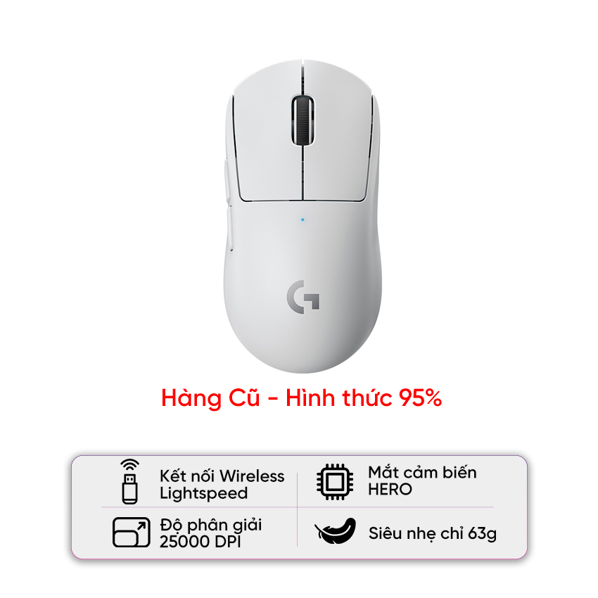 Chuột không dây Logitech Pro X Superlight White (Cũ đẹp _ 95% _ MELO162) - Hình 1