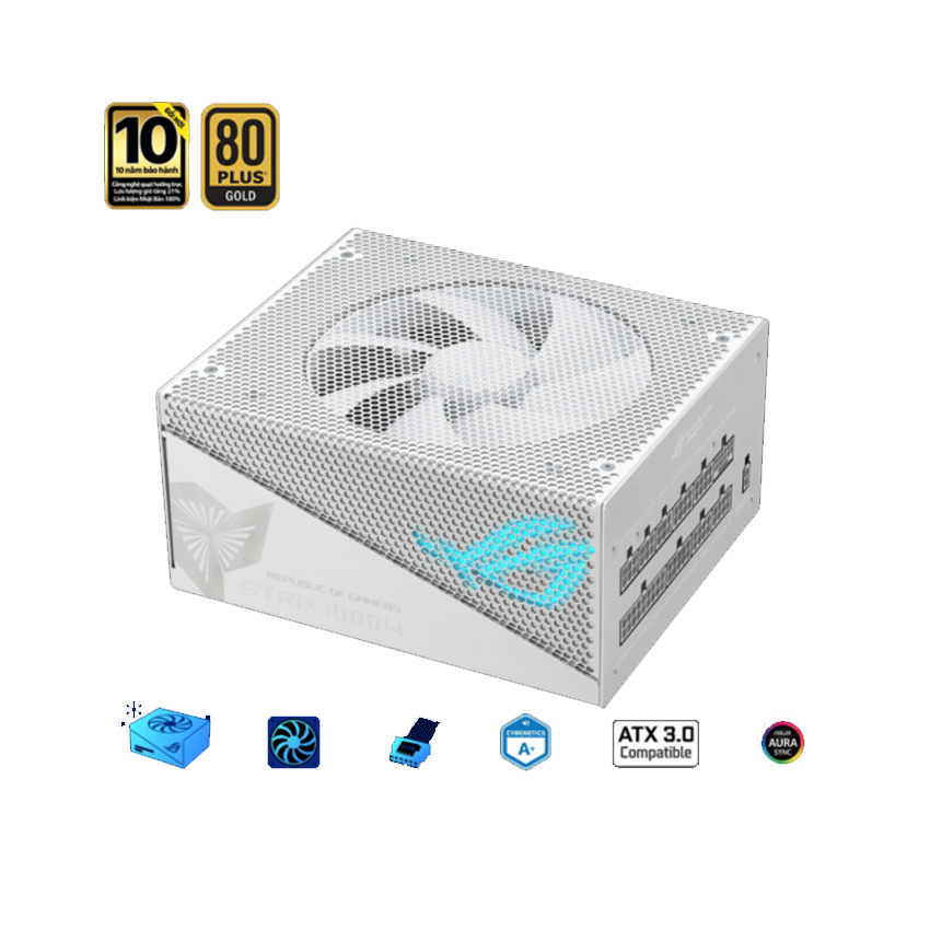 Nguồn Asus ROG STRIX 1000G AURA WHITE GAMING (ATX 3.0/PCIe Gen 5.0 /Full Modular/Màu Trắng) - Hình 7
