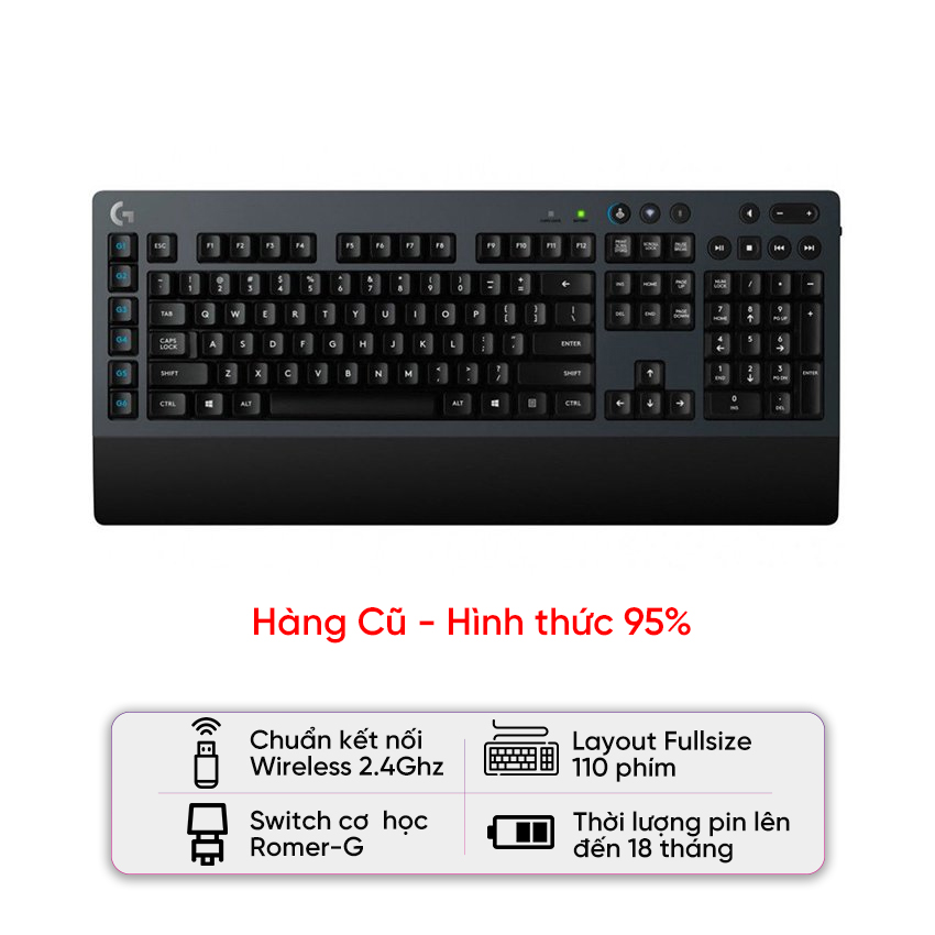 Bàn phím game không dây Logitech G613 đen (hàng thanh lý 95%) - Hình 1