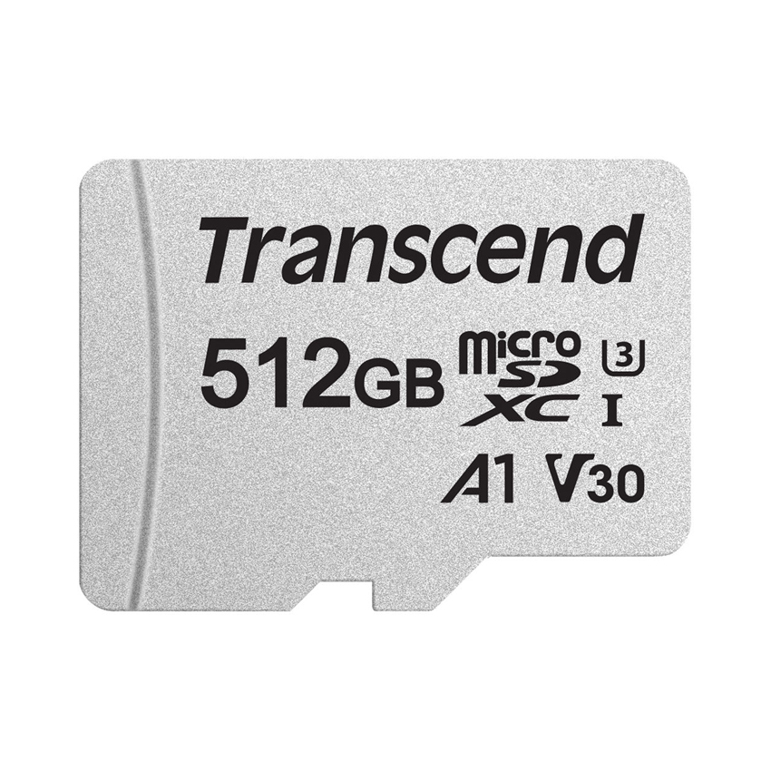 THẺ NHỚ TRANSCEND 512GB UHS-I MICROSD 300S CLASS 10, U3, A1, V30, 4K (TS512GUSD300S-A)