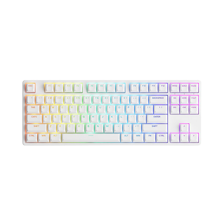 Bàn phím AKKO 5087 RGB ASA - White ( Akko CS sw - Jelly Pink ) - Cũ đẹp 95%, Gạch serial, có box