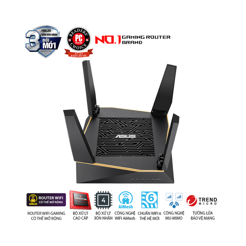 BỘ PHÁT WIFI ASUS RT-AX92U (WIFI 6/MESH/AX6100)